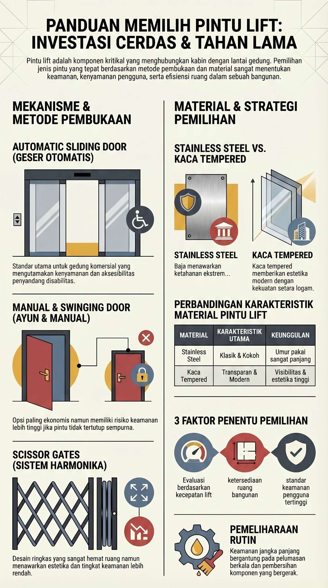 infografis pintu lift